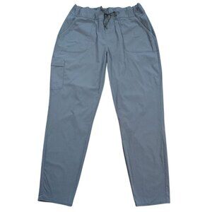Columbia Womens XL Gray Cargo Pants Drawstring Elastic Waist Nylon Outdoor.